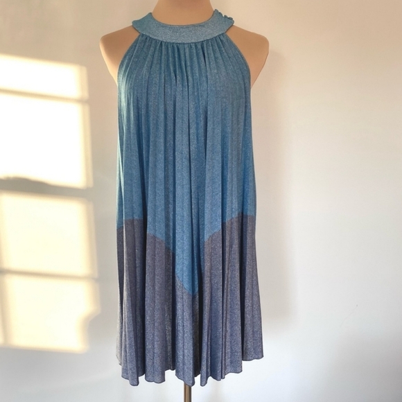 Free People Dresses & Skirts - NWT🌸 FREE PEOPLE🌸 Love Metallics pleated mini dress size Large